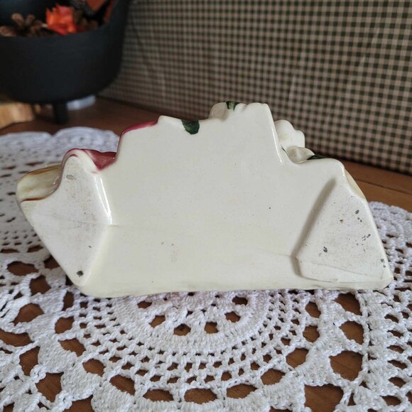 Vintage Porcelain Trinket Planter - Elf Pixie Gnome Wood Log - Picture 9 of 11